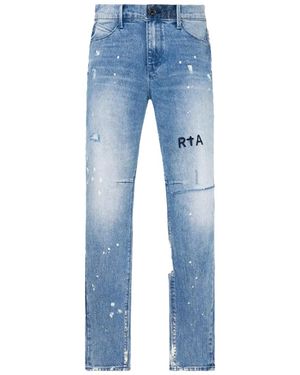 RTA Clayton Distressed Paint Skinny Jeans Mh24D625 B1182Diswp" - Black