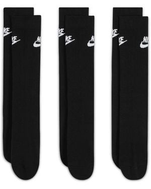 Nike Nsw Everyday Essential Crew Socks (3 Pairs) Dx5025 010" - Black