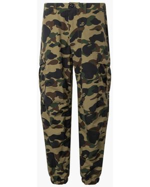 A Bathing Ape 1st Camo Nylon 6 Pocket Jogger - Green