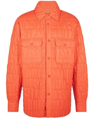 Amiri Quilted Logo Over Shirt Casual Button-Down Msl011_665" - Red