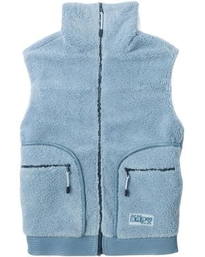 A Bathing Ape Bapy Plush Vest With Pockets "Sky" Bpyjkjk7219Xjbll" - Blue