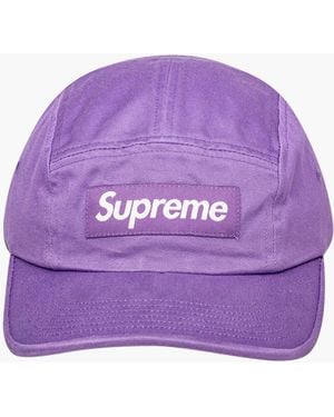 Supreme Washed Chino Twill Camp Cap "ss 21" - Purple