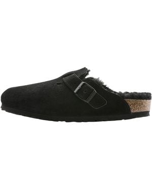 Birkenstock Boston Shearling Suede Narrow 0259883" - Black