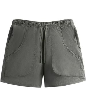 Kith Wrinkle Nylon Fowler Short "Tinge" Khm060355 331" - Black