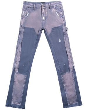 Triple Sevens Sniper Gang Flared Denim Jeans Ts7033" - Black