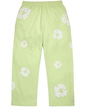 DENIM TEARS Cotton Wreath Baggy Joggers "Mint" Dt617" - Black