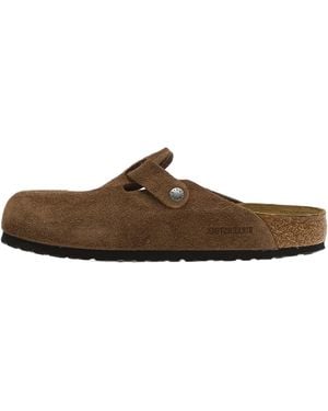 Birkenstock Boston Suede Leather "Dark Tea - Brown