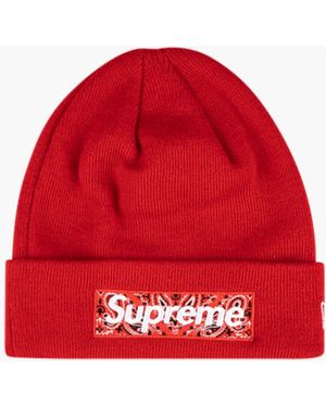 Supreme New Era Box Logo Beanie "Fw 19" - Red