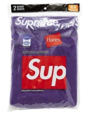 Supreme Hanes Boxer Briefs (2 Pack) "Ss 21" - Black