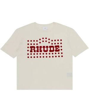 Rhude Flocked Burnout T-Shirt Vintage Rhfw23Tt07012 Vtg" - Black