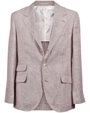Brunello Cucinelli Linen Check Sport Coat And" Brun915" - Black