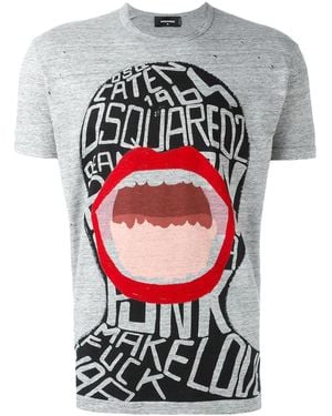 DSquared² Drilled And Printed T-Shirt S74Gd0186-S22742-858M" - Black