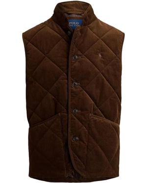 Polo Ralph Lauren 16 Wale Corduroy Hurston Quilted Vest "Cooper" 710B15979002" - Black