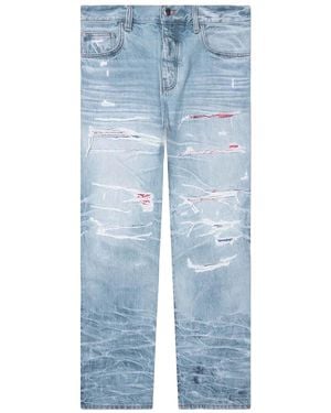 Amiri Aloha Patch Straight Fit Jeans "Faded" Pf23Mdf020 519" - Black
