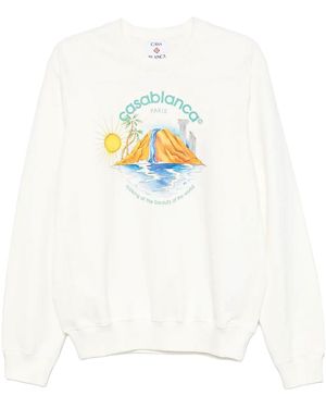 CASABLANCA World Beauty Crewneck Sweatshirt Ms25 Jtp 293" - Black