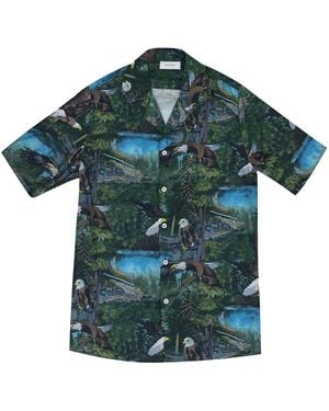 Rhude Truck Stop Button-Up Shirt Rhd Mtps 0149 Mult" - Green