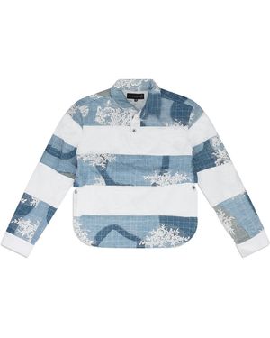 Who Decides War Merged Rugby Polo Shirt 1110390008Ss24" - Blue