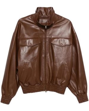 Balenciaga High Collar Blouson "Castor" 872004 Tus11 2135" - Brown