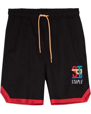 Staple Great Kills Logo Nylon Short 69B702Ee" - Black