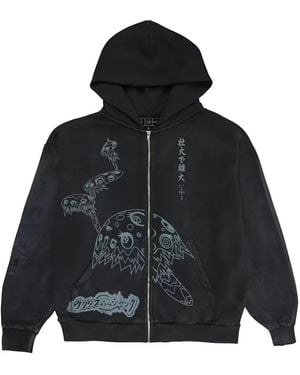 Travis Scott Cactus Jack X Fragment X Takashi Murakami Reborn Zip Hoodie Cpfm45" - Black