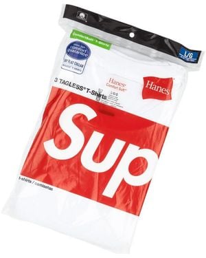 Supreme Hanes Tagless T-Shirt (3) Su0640" - Black