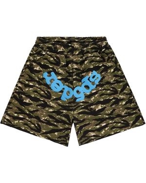 Sp5der Og Web V2 Sweatshorts "Tiger Camo" 138" - Black