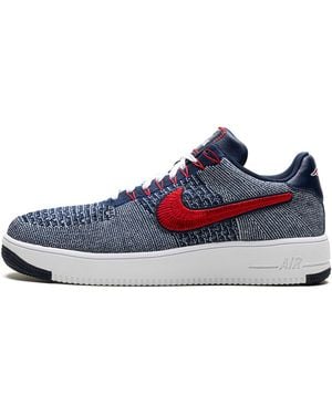 Nike Air Force 1 Ultra Flyknit Low "Patriots Robert Kraft Wolf" Fv4079 012" - Blue