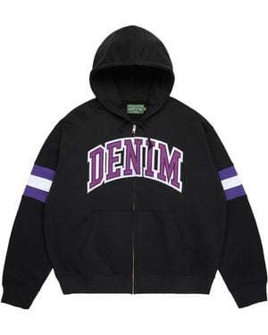 DENIM TEARS Dt Stripe Zip Hoodie Dt876" - Black