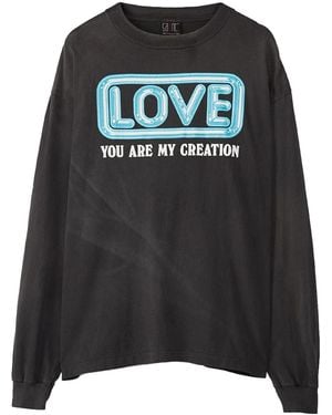Saint Michael Love Long-Sleeve T-Shirt Sm Ys1 0000 014" - Black