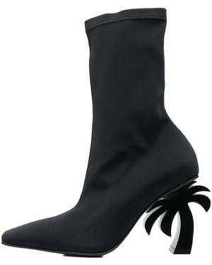 Palm Angels Palm Tree Suede Ankle Boots Pwid005F22Fab0011010" - Black
