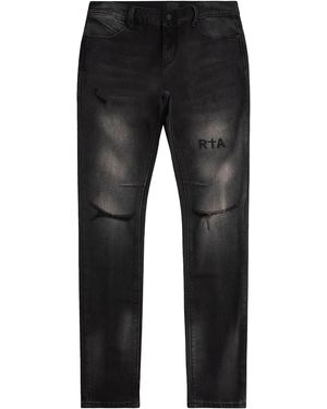 RTA Clayton Faded Distressed Denim Mf24D837 B1182Fdbkd" - Black
