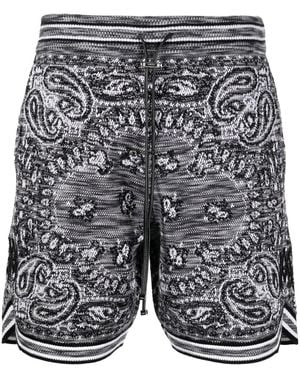Amiri Space Dye Bandana Shorts Ps23Mkb004 001" - Black