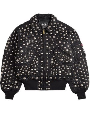 THUG CLUB Alpha Cwu 45/P All Over Rivet Jacket Cjt55500C1" - Black