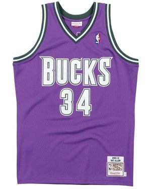 Mitchell & Ness Nba Authentic Jersey "Milwaukee Bucks Ray Allen #34" Ba688C-Mbu-L-Jhn" - Purple