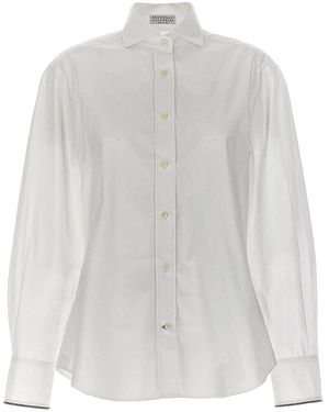 Brunello Cucinelli Tailored Cotton Shirt "Bianco" Brun1937" - Black