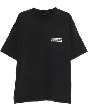 Balenciaga Masking Tape Medium Fit T-Shirt "Faded" 764235 Ttvl6 1041" - Black