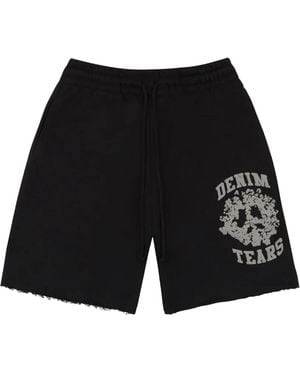DENIM TEARS Denim University Sweat Shorts Dt201" - Black