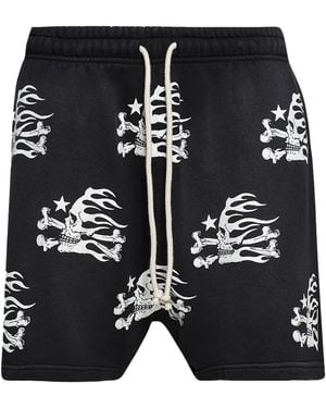 HELLSTAR Skull Shorts Hscxsho01 Blk" - Black
