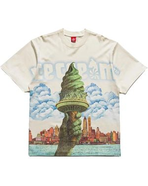 ICECREAM Custard Oversized Knit T-Shirt "Antique" 461 1301" - Black