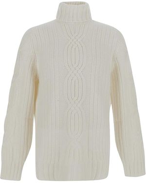 Brunello Cucinelli Cable-Knit Turtleneck Jumper "Cream" Brun736" - Black