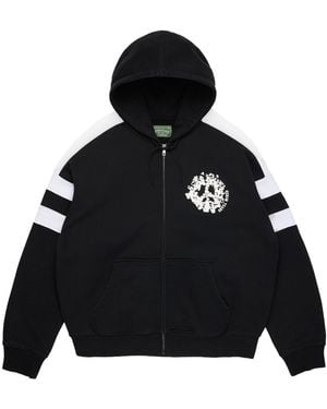 DENIM TEARS Denim U Panelled Zip Hoodie Dt900" - Black