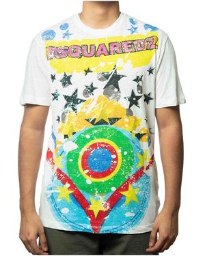 DSquared² Splatter Star Print T-Shirt S74Gd0207 S22507 100" - Black