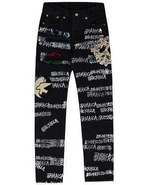 DENIM TEARS Dt Script Selvedge Jeans Dt725" - Black