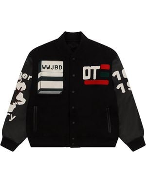 DENIM TEARS Cactus Varsity Jacket Dt213" - Black