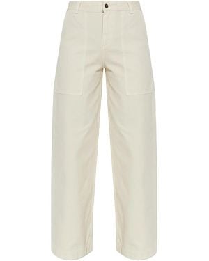 Moncler Button Zipper Closure Straight Leg Trousers "Light" 2A000 03 5999H 20F" - Black