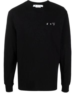 Off-White c/o Virgil Abloh Caravag Paint Skate Long Sleeves T-Shirt Omab064C99Jer00 51001" - Black