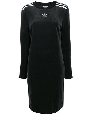 adidas Originals Plush Velour Trefoil Dress Ej9058" - Black