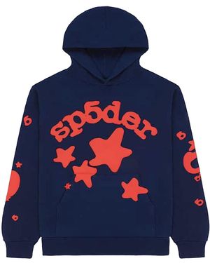 Sp5der Beluga Hoodie M01Ss001Bgnr" - Blue