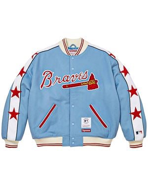 Supreme Mitchell & Ness Teams Varsity Jacket "Ss26 - Blue