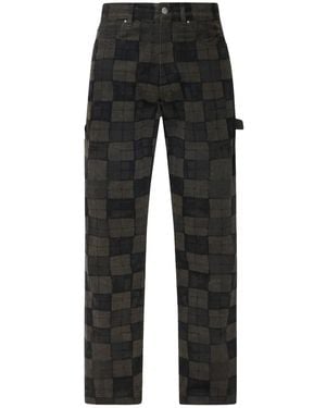 Amiri Chequered Carpenter Jeans Ambmje1096 210" - Black